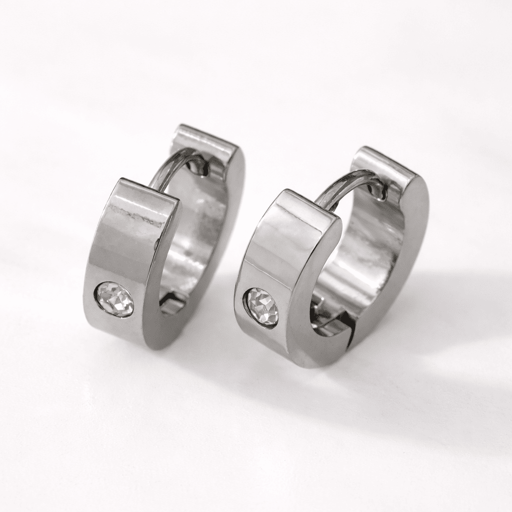 Créoles Avec Strass – Argent - Oboxe