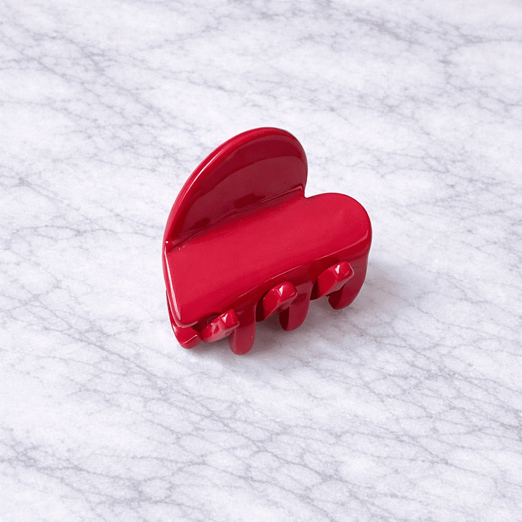 Pince à cheveux cœur rouge - Oboxe