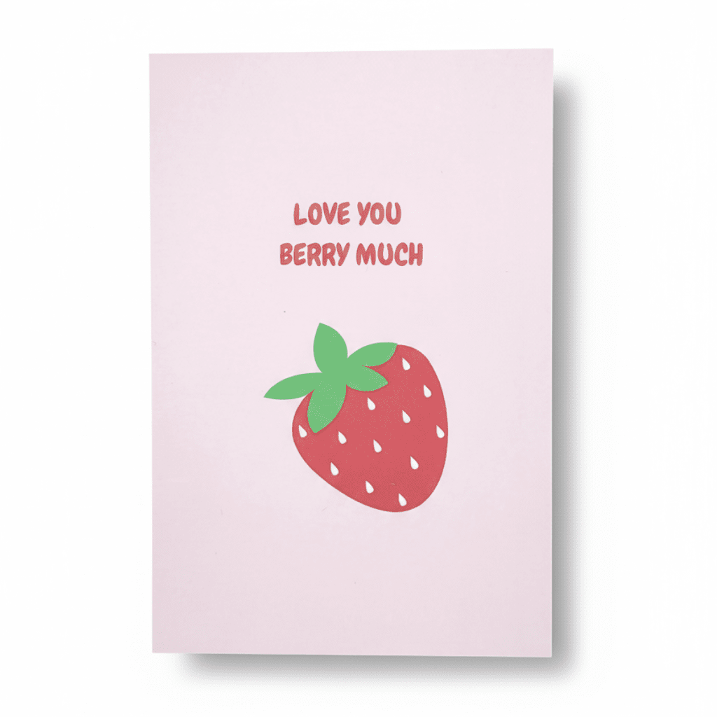 Carte “Love You Berry Much” – Motif Fraise - Oboxe