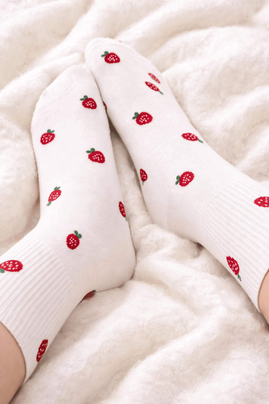 Chaussettes Fraise - Blanc - Oboxe