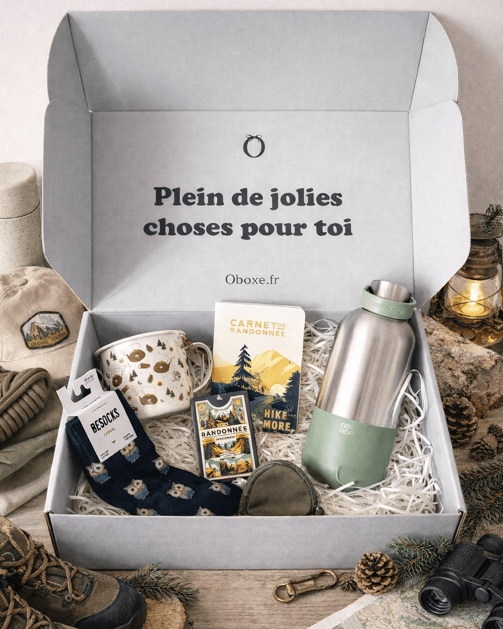 Box Esprit Rando avec objets utiles pour randonnée et amoureux de la nature