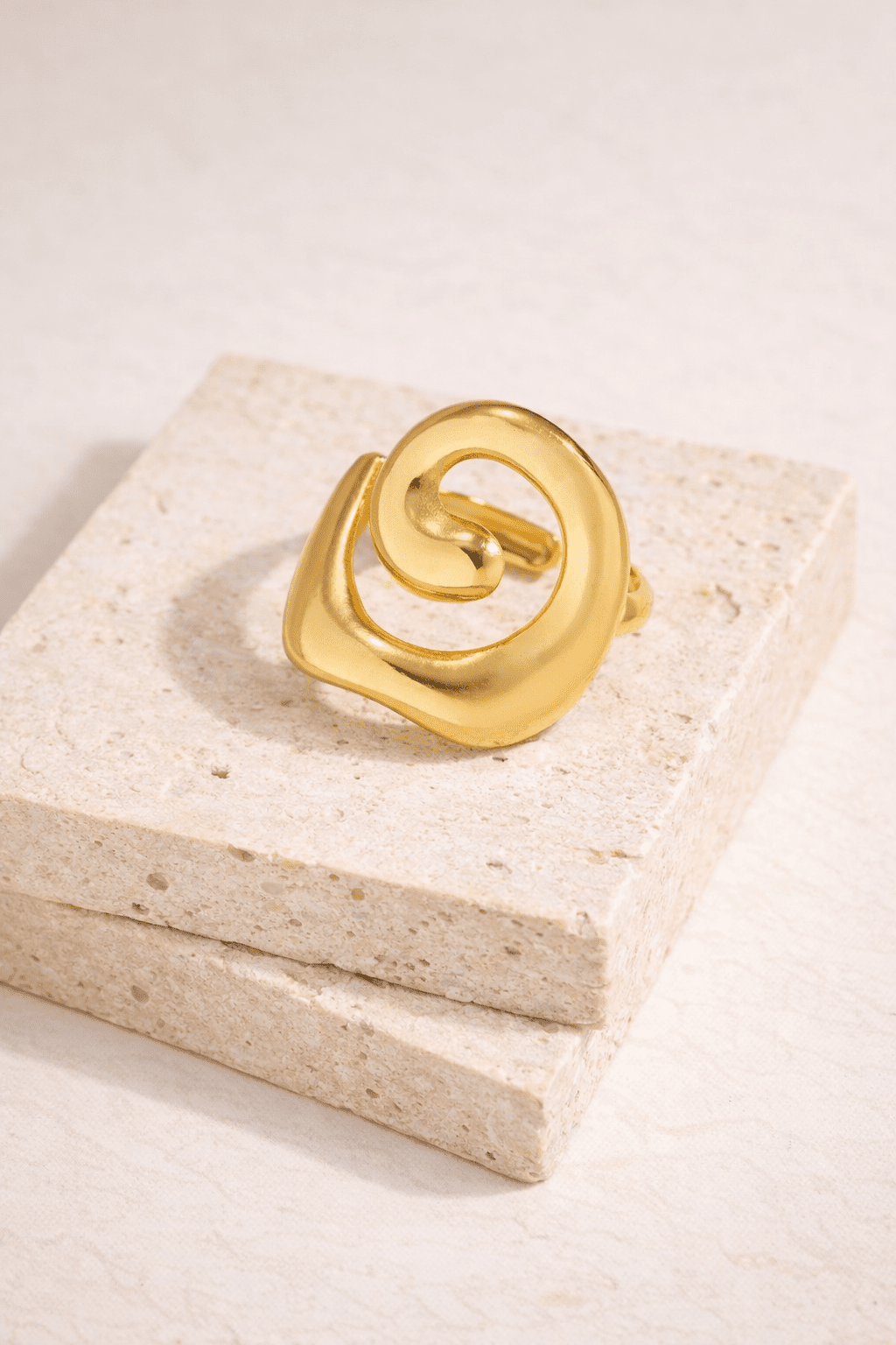 Bague Spirale Ajustable - Dorée - Oboxe