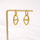 Boucles d’Oreilles Créoles avec Pendentif Ovale Martelé - Oboxe