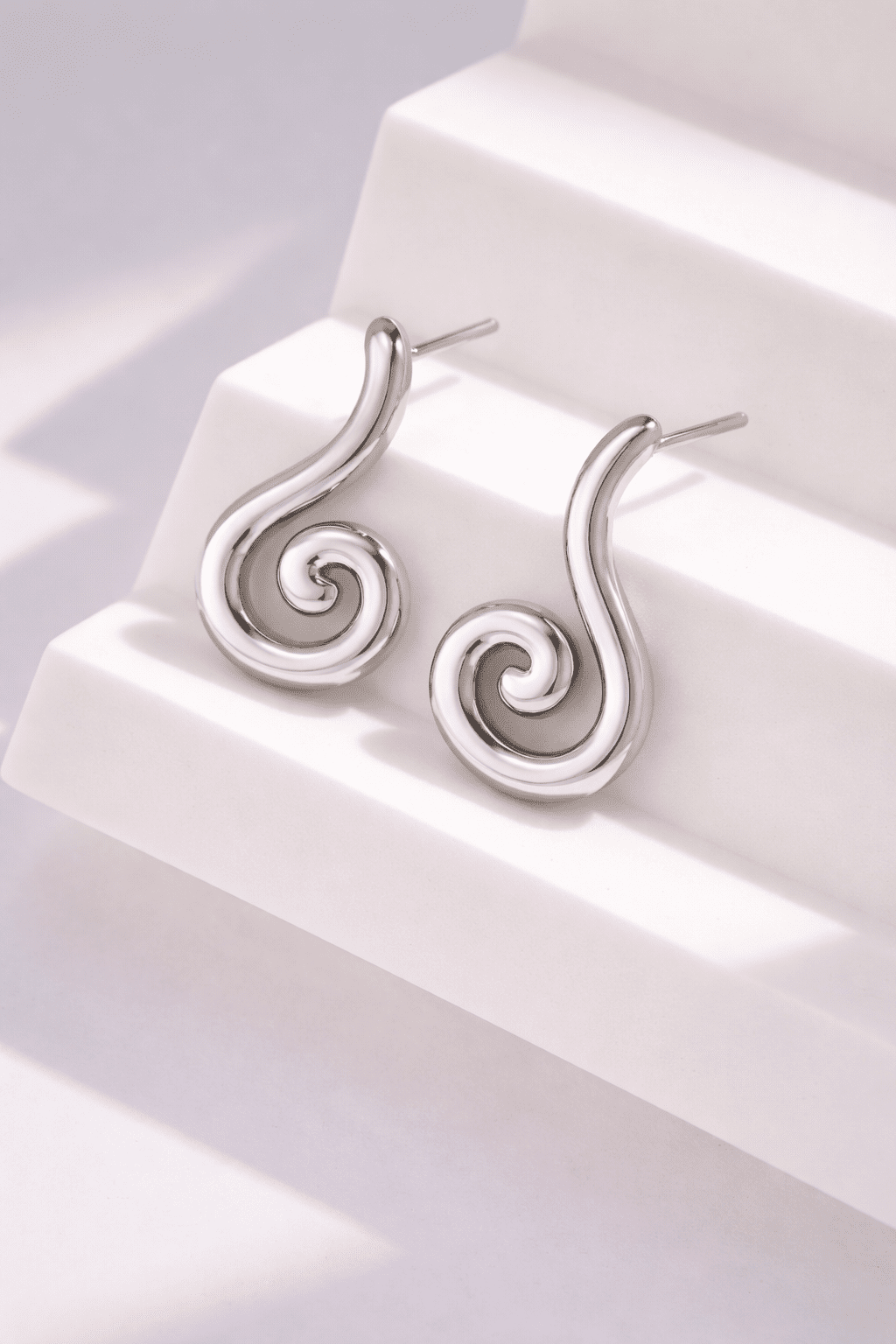 Boucles d’Oreilles Spirales Torsade Sculptée – Argent - Oboxe