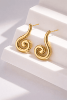 Boucles d’Oreilles Spirales Torsade Sculptée – Doré - Oboxe