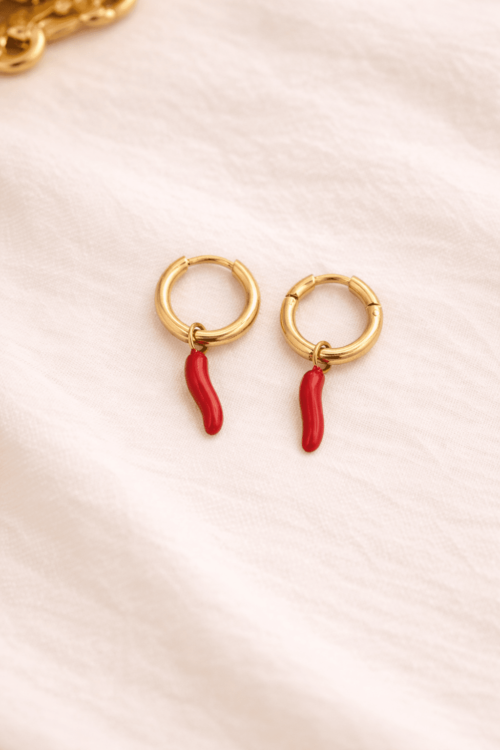 Boucles D’Oreilles Mini Créoles – Piment - Oboxe