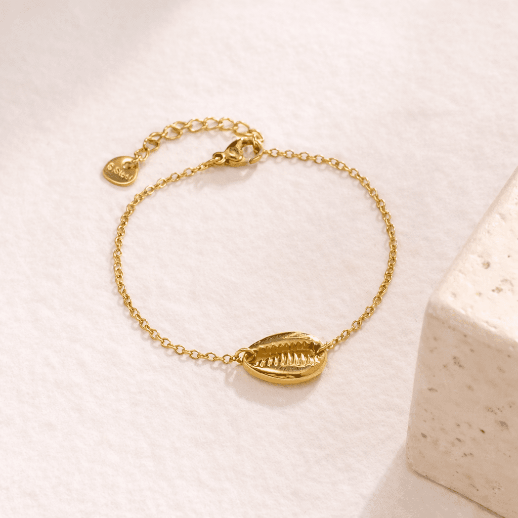 Bracelet Chaîne avec Coquillage – Doré - Oboxe