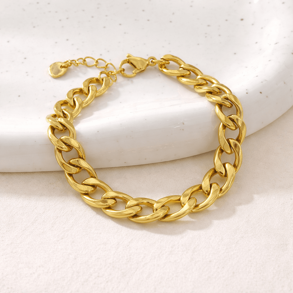 Bracelet Chaîne à Maillons Épais – Doré - Oboxe