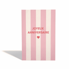 Carte “Joyeux Anniversaire” – Rayures Roses - Oboxe
