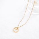 Collier avec Pendentif Cercle et Strass – Doré - Oboxe