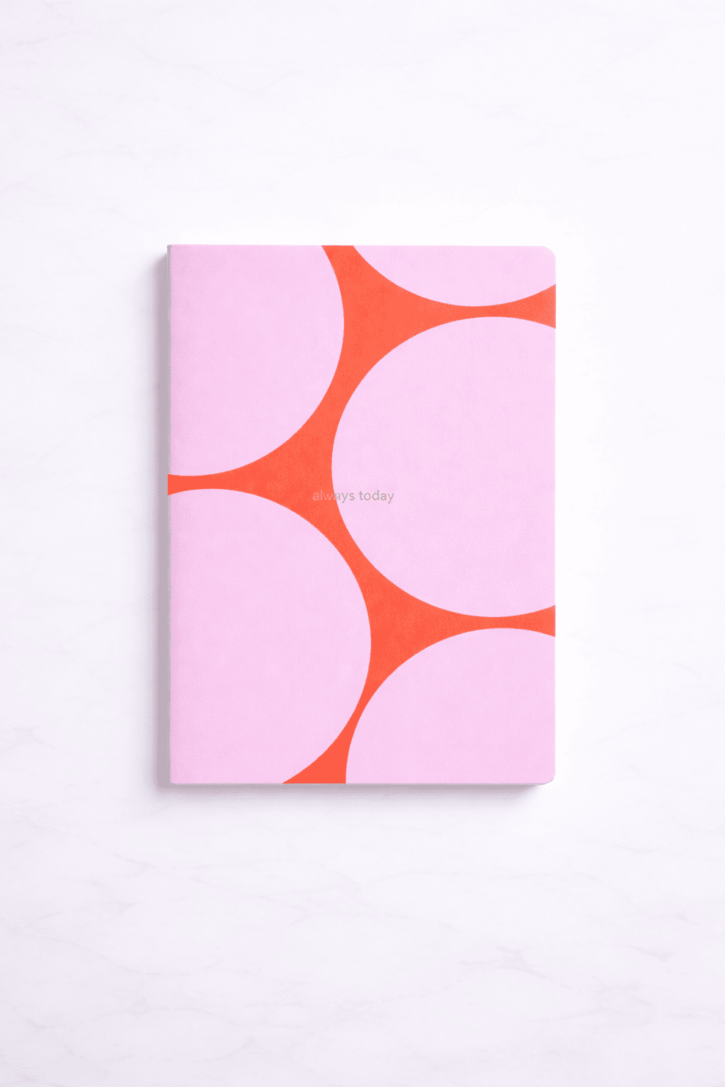 Carnet A5 Rouge & Rose – Motif Cercles - Oboxe