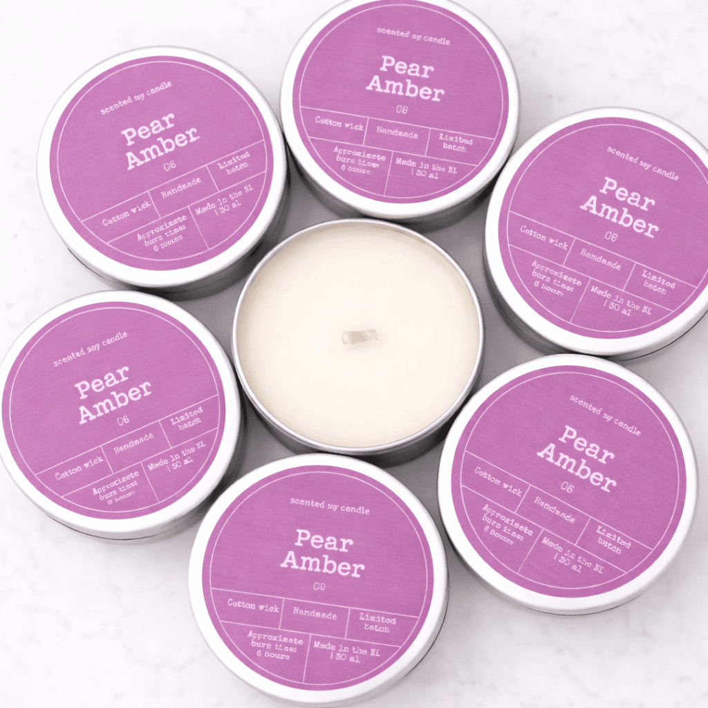 Bougie Parfumée À La Cire De Soja – Ambre & Poire - Oboxe