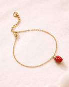 Bracelet Chaîne Dorée – Pendentif Fraise - Oboxe