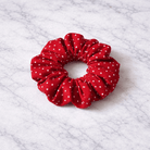 Chouchou rouge à pois blancs - Oboxe