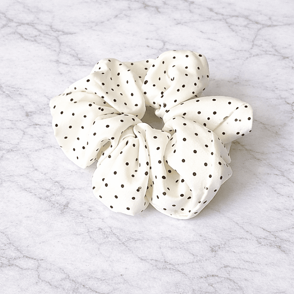 Chouchou blanc à pois - Oboxe