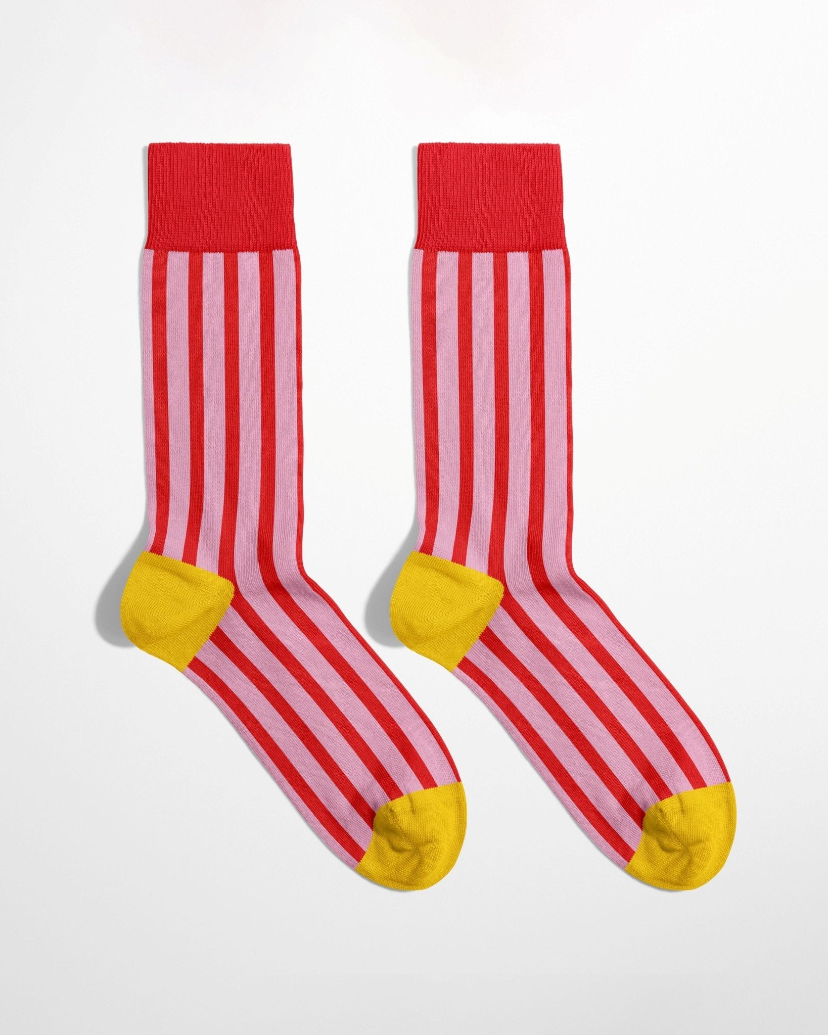 Chaussettes Rayées Rouges & Jaunes - Oboxe