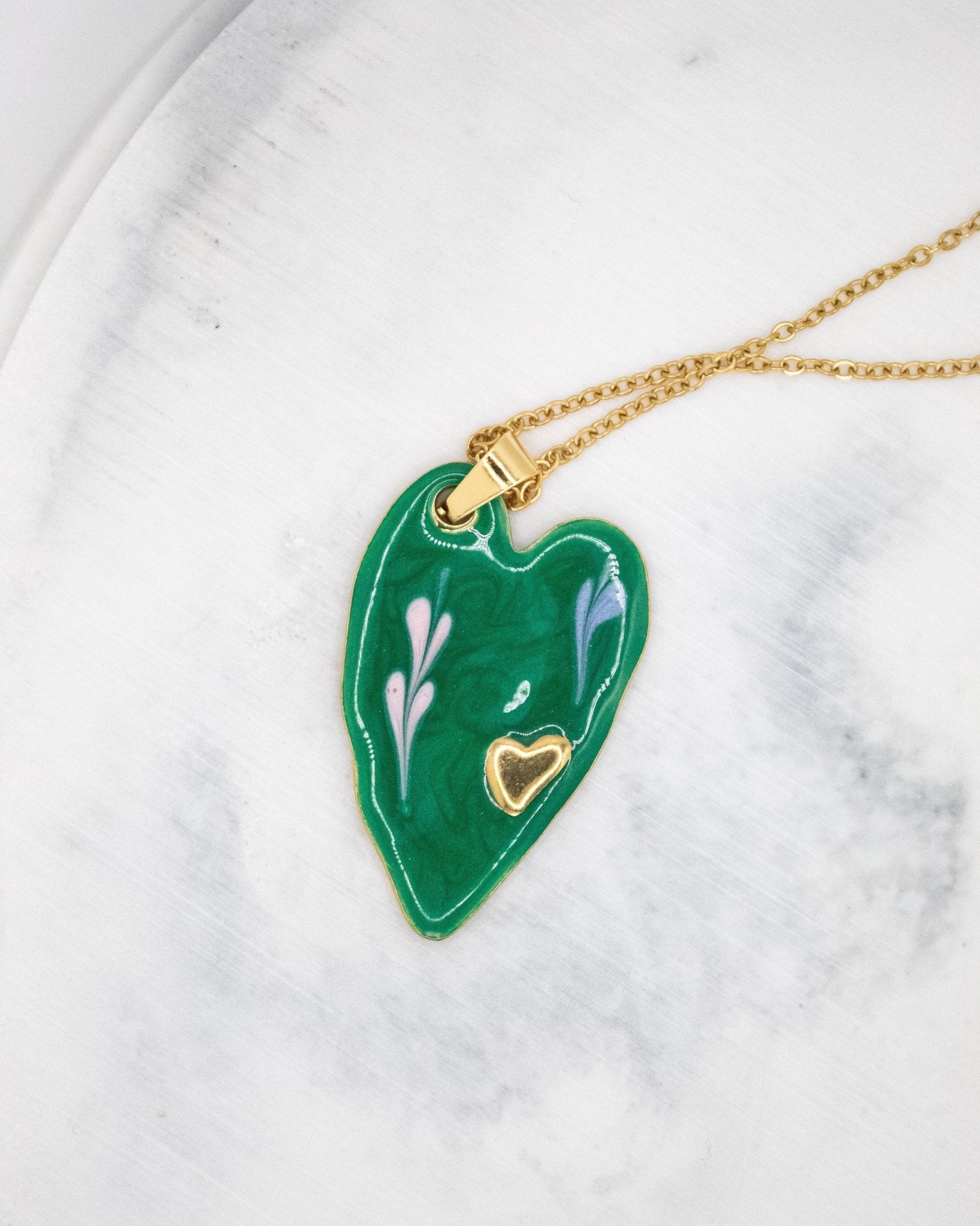 Collier Coeur Dali - Vert - Oboxe