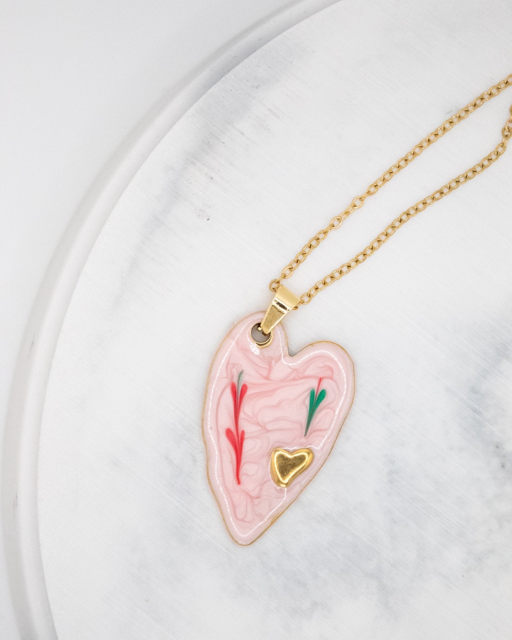 Collier Coeur Dali - Rose - Oboxe