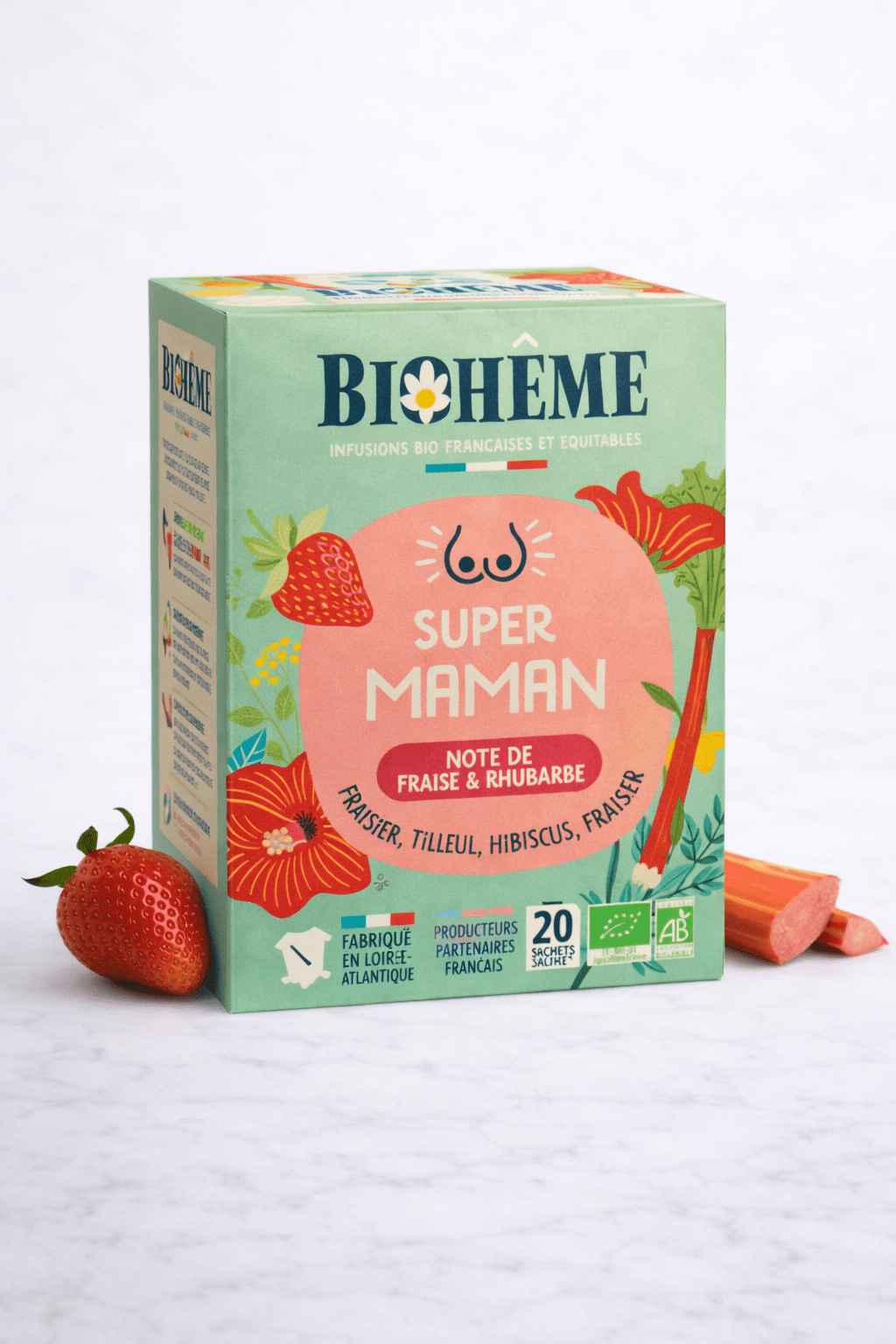 Infusion Super Maman Fraise & Rhubarbe – 20 Infusettes - Oboxe