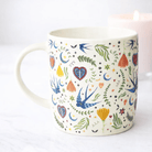 Mug Creme à Motif Folklorique - Oboxe