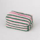 Trousse cocoon rayée rose, vert & écru - Oboxe