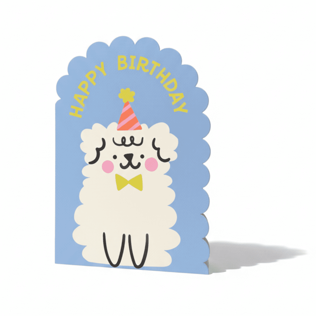 Carte D’Anniversaire – Petit Chien En Fête - Oboxe