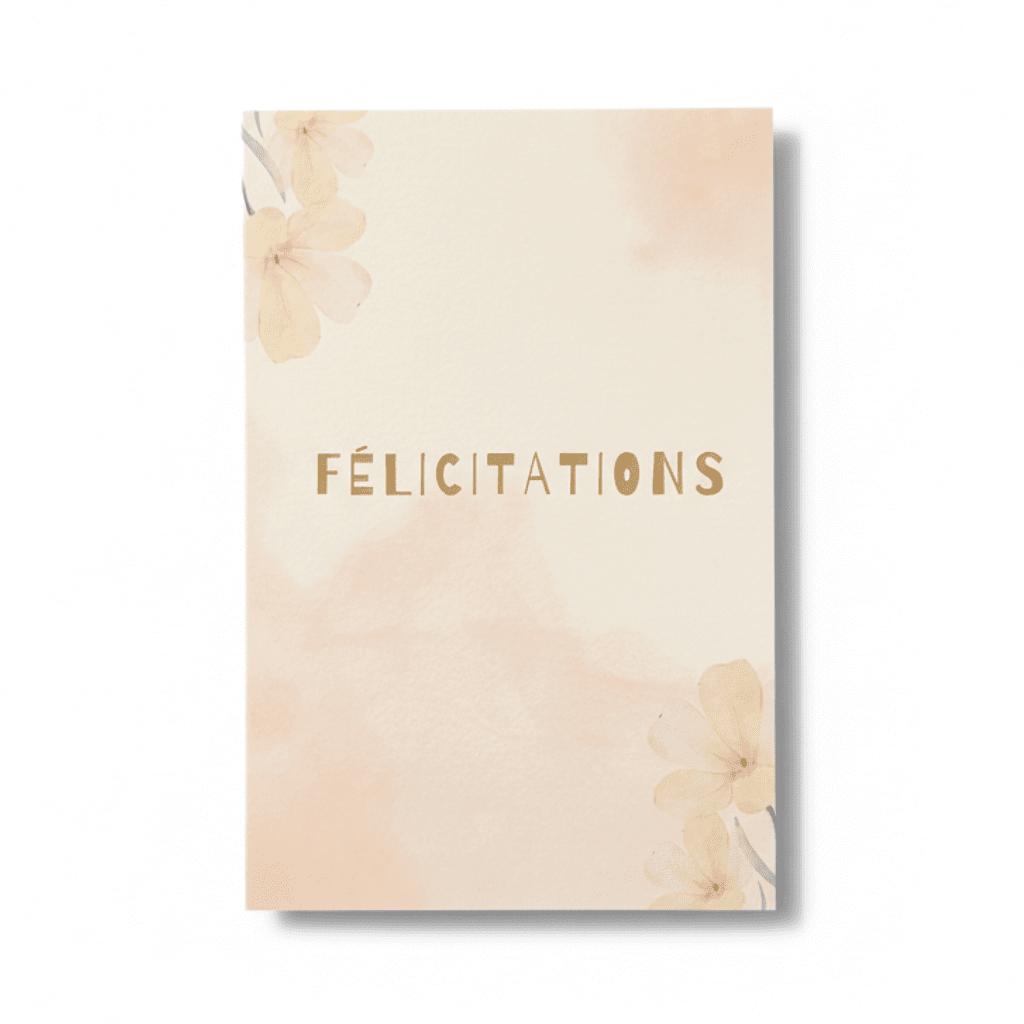 Carte Félicitations – Fleurs Pastel - Oboxe