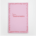 Carte “Joyeux Anniversaire” – Lilas Et Bordure Rouge - Oboxe
